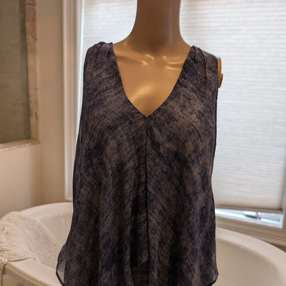 Babaton Silk Blue Sleeveless Top Size Small